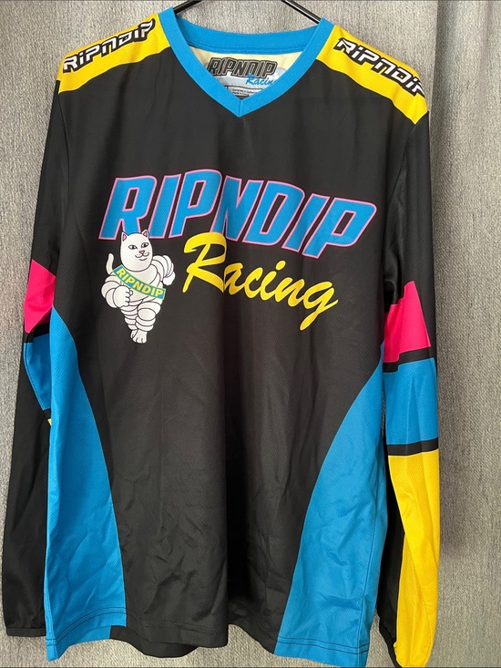 Ripndip Other - Ripndip Black Blue Yellow Racing Jersey with Pink Accents